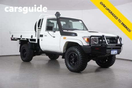 White 2013 Toyota Landcruiser Cab Chassis Workmate (4X4)