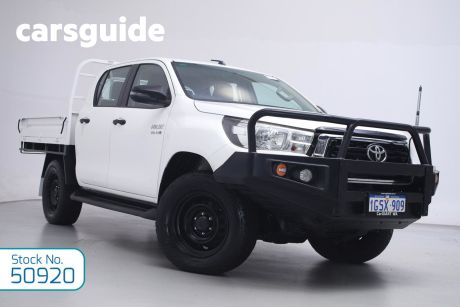 White 2019 Toyota Hilux Double Cab Chassis SR (4X4)