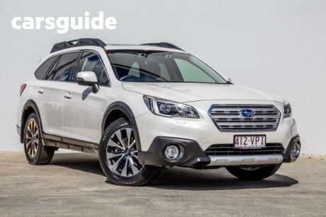 White 2015 Subaru Outback Wagon 2.5i Premium B6A