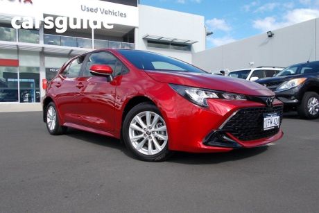 Red 2023 Toyota Corolla Hatchback Ascent Sport