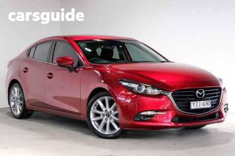 Red 2017 Mazda 3 Sedan SP25