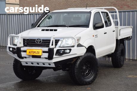 White 2013 Toyota Hilux Dual Cab Chassis SR (4X4)