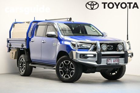 Blue 2020 Toyota Hilux Double Cab Chassis SR5 (4X4)