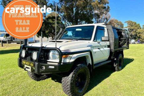 White 2011 Toyota Landcruiser Cab Chassis Workmate (4X4)