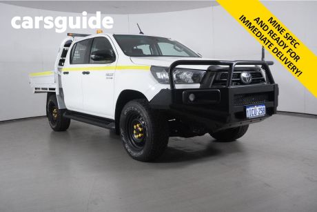 White 2021 Toyota Hilux Double Cab Chassis SR (4X4)
