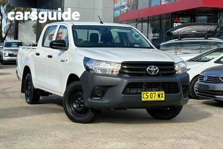 White 2019 Toyota Hilux Double Cab Pick Up Workmate