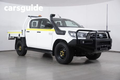 White 2021 Toyota Hilux Double Cab Chassis SR (4X4)