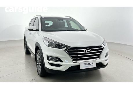 White 2019 Hyundai Tucson Wagon Elite (2WD) Black INT