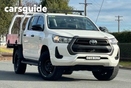 White 2020 Toyota Hilux Double Cab Chassis SR (4X4)