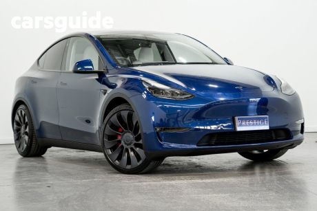 Blue 2023 Tesla Model Y Wagon Performance