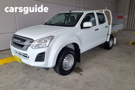 White 2019 Isuzu D-MAX Ute Tray SX Cab Chassis Crew Cab 4dr Spts Auto 5sp 4x4 3.0DT (Sep)
