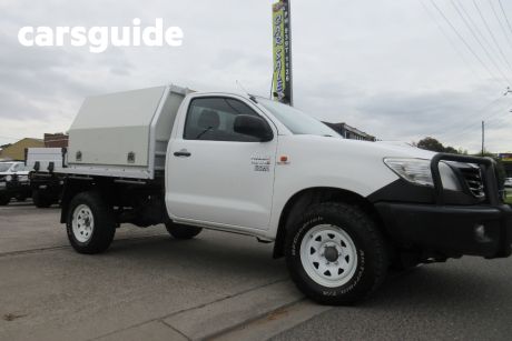 White 2013 Toyota Hilux Cab Chassis Workmate (4X4)