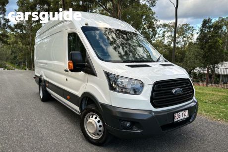 White 2019 Ford Transit Commercial 470E LWB Jumbo RWD High Roof VO