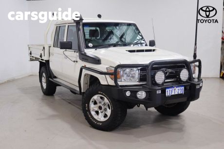 White 2018 Toyota Landcruiser Double Cab Chassis GXL (4X4)