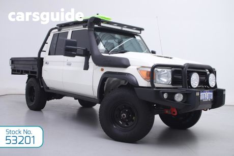 White 2018 Toyota Landcruiser Double Cab Chassis Workmate (4X4)