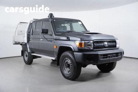 Grey 2023 Toyota Landcruiser 70 Series Double Cab Chassis LC79 Workmate