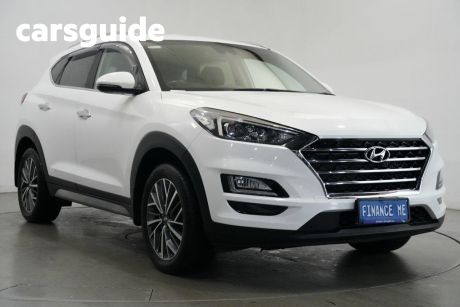 White 2019 Hyundai Tucson Wagon Elite (awd) Black INT