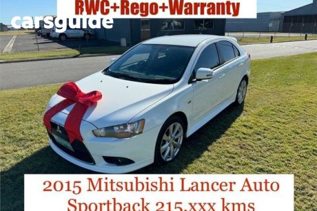 White 2015 Mitsubishi Lancer Hatchback GSR Sportback