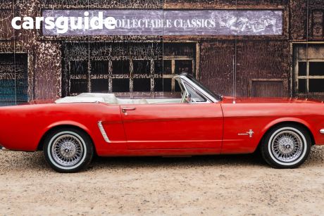 Red 1965 Ford Mustang Convertible