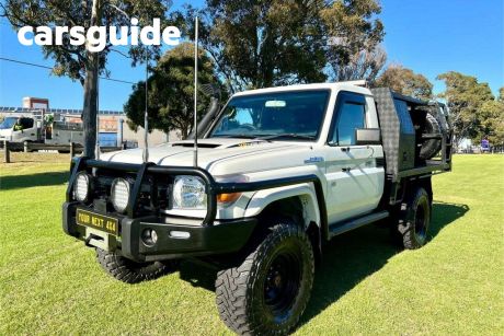 White 2011 Toyota Landcruiser Cab Chassis Workmate (4X4)