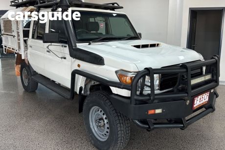 White 2018 Toyota Landcruiser Double Cab Chassis Workmate (4X4)