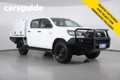 White 2022 Toyota Hilux Double Cab Chassis SR (4X4) Steel Wheels