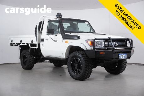 White 2013 Toyota Landcruiser Cab Chassis Workmate (4X4)