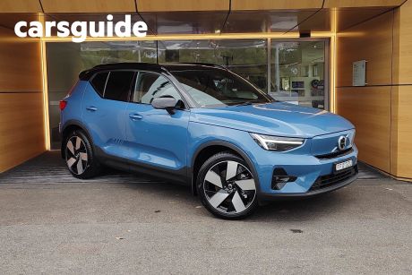 Blue 2023 Volvo XC40 Wagon Recharge Twin Pure Electric