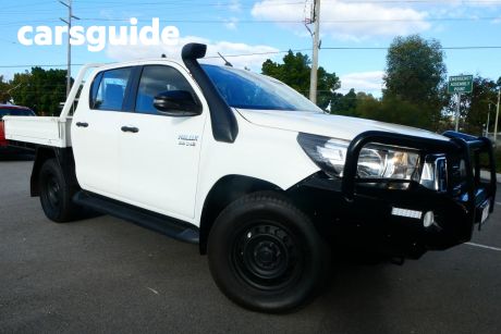 White 2020 Toyota Hilux Double Cab Chassis SR (4X4)