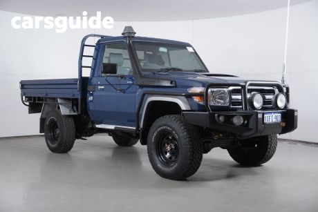 Blue 2014 Toyota Landcruiser Cab Chassis GXL (4X4)