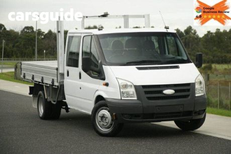 White 2009 Ford Transit Crew Cab Chassis Extended Frame
