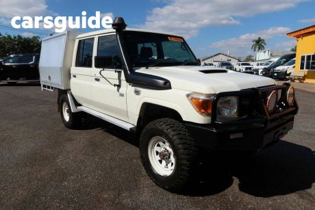 White 2015 Toyota Landcruiser Double Cab Chassis Workmate (4X4)