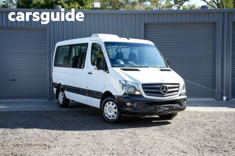 White 2015 Mercedes-Benz Sprinter Commercial 313cdi NCV3 Transfer Bus Low Roof MWB 12st 4dr 7G-TRONIC 7sp