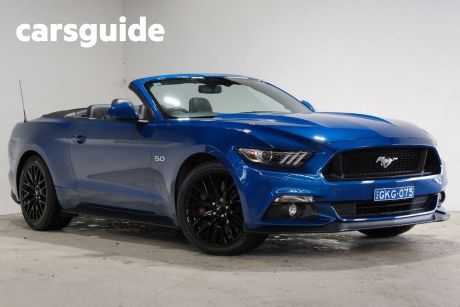 Blue 2017 Ford Mustang Convertible GT 5.0 V8