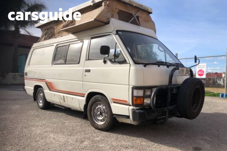 White 1986 Toyota HiAce Commercial