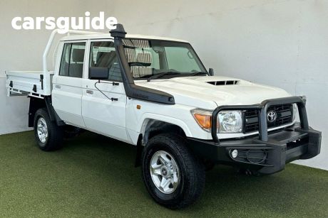 White 2019 Toyota Landcruiser Double Cab Chassis Workmate (4X4)