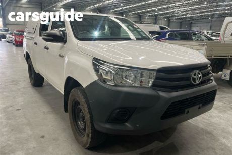 White 2016 Toyota Hilux Dual Cab Utility Workmate (4X4)