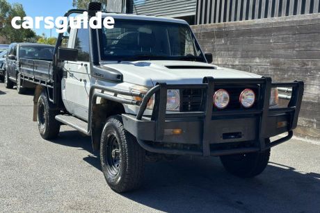 White 2014 Toyota Landcruiser Cab Chassis Workmate (4X4)