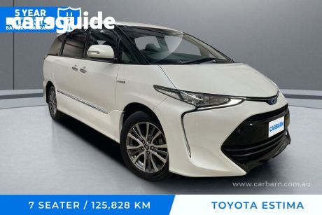 White 2017 Toyota Estima Commercial Aeras Hybrid