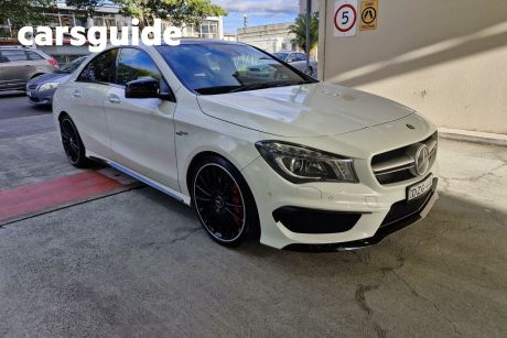 White 2016 Mercedes-Benz CLA45 Coupe AMG