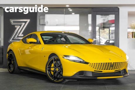 Yellow 2021 Ferrari Roma Coupe