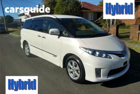 White 2012 Toyota Estima Wagon AERAS HYBRID