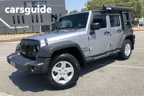 Silver 2014 Jeep Wrangler Convertible JK Unlimited Sport Softtop 4dr Auto 5sp 4x4 3.6i [MY14]