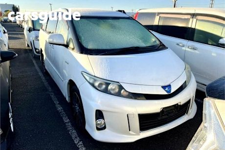 White 2013 Toyota Estima Wagon Hybrid 4WD Hybrid 7 Seater