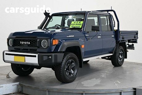 Blue 2025 Toyota Landcruiser 70 Series Double Cab Chassis LC79 GXL + Diff Locks