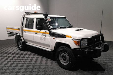 White 2022 Toyota Landcruiser 70 Series Double Cab Chassis Workmate + Diff Locks