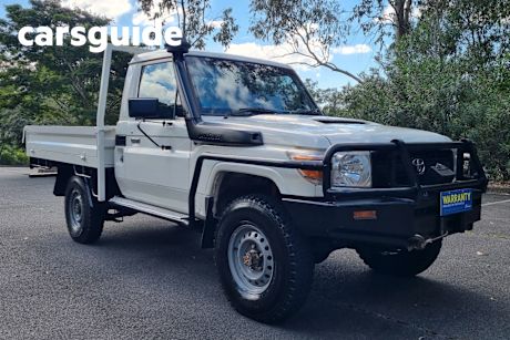 White 2011 Toyota Landcruiser Cab Chassis Workmate (4X4)