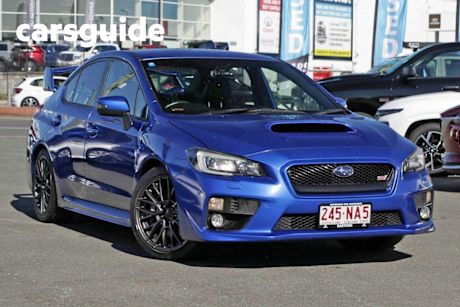 Blue 2015 Subaru WRX Sedan STI