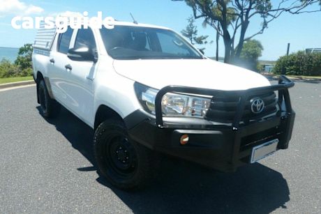 White 2015 Toyota Hilux Dual Cab Utility Workmate (4X4)