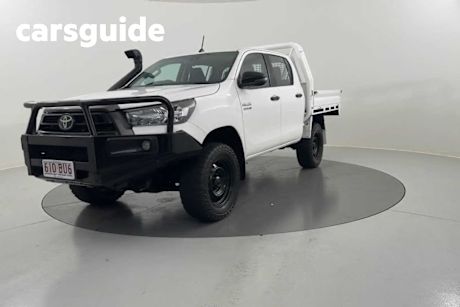 White 2021 Toyota Hilux Double Cab Chassis SR (4X4)